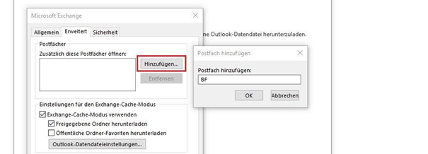 Microsoft-Exchange-Einstellungen in Outlook 2016
